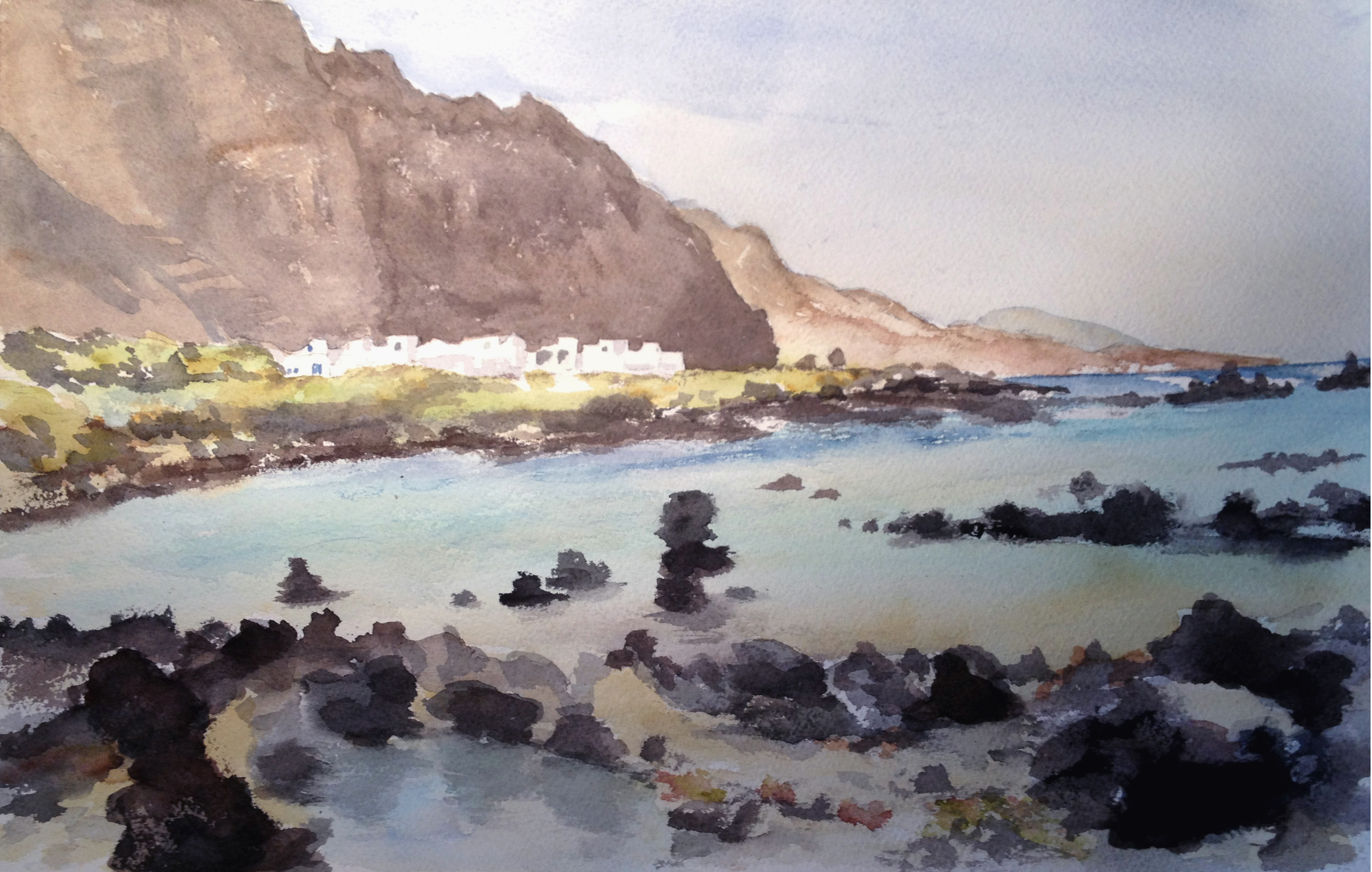 Orsolo, Lanzarote. Akvarell 40x30 cm.
