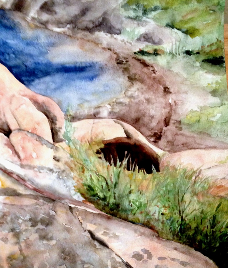 På Veddö. Akvarell 40x30 cm. I privat ägo.