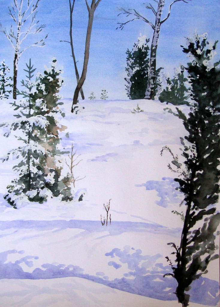 På väg. Akvarell 27x39 cm. I privat ägo.