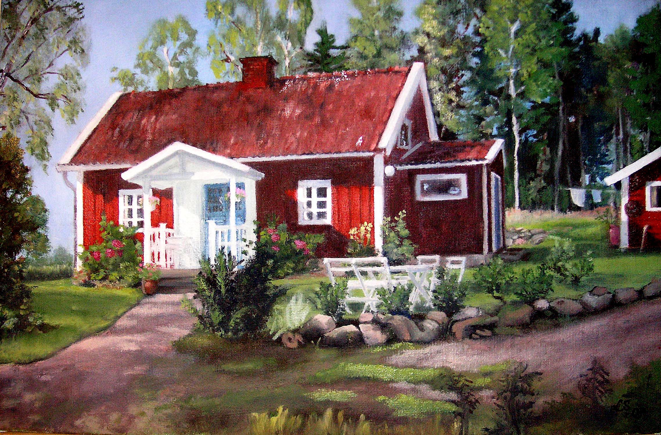 Torpet. Olja 40x28 cm. I privat ägo.